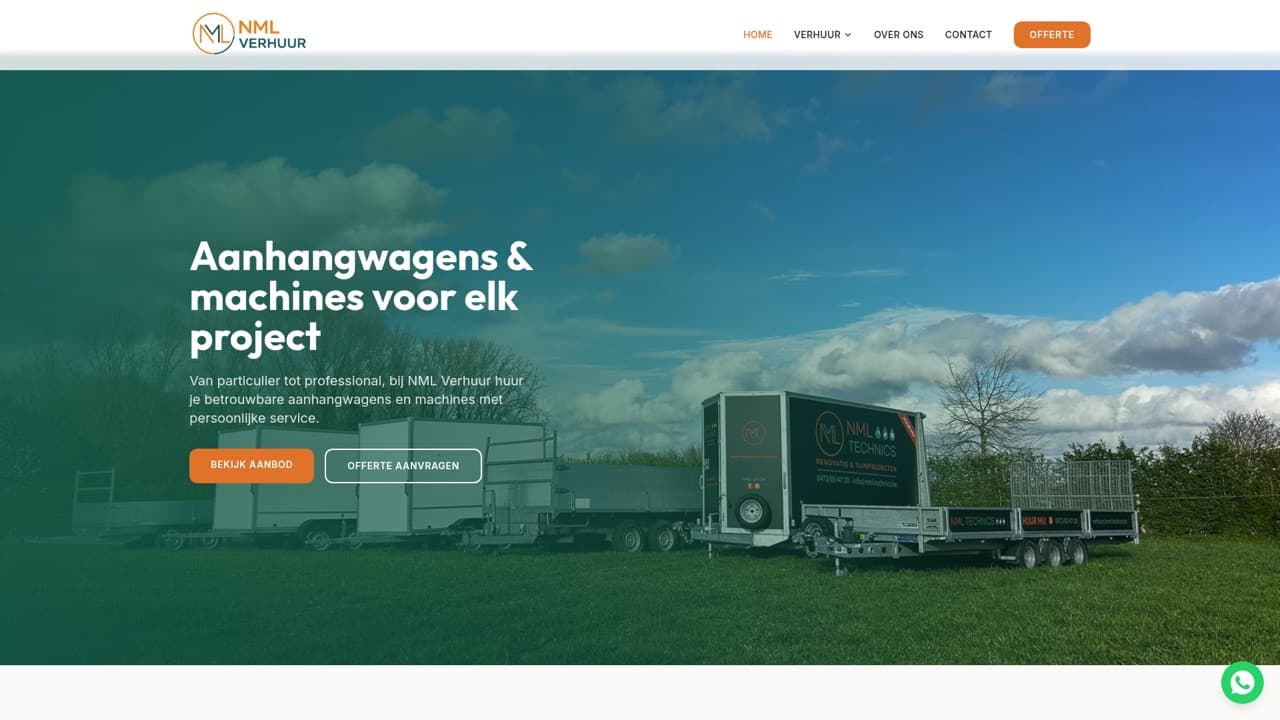 NML Verhuur website