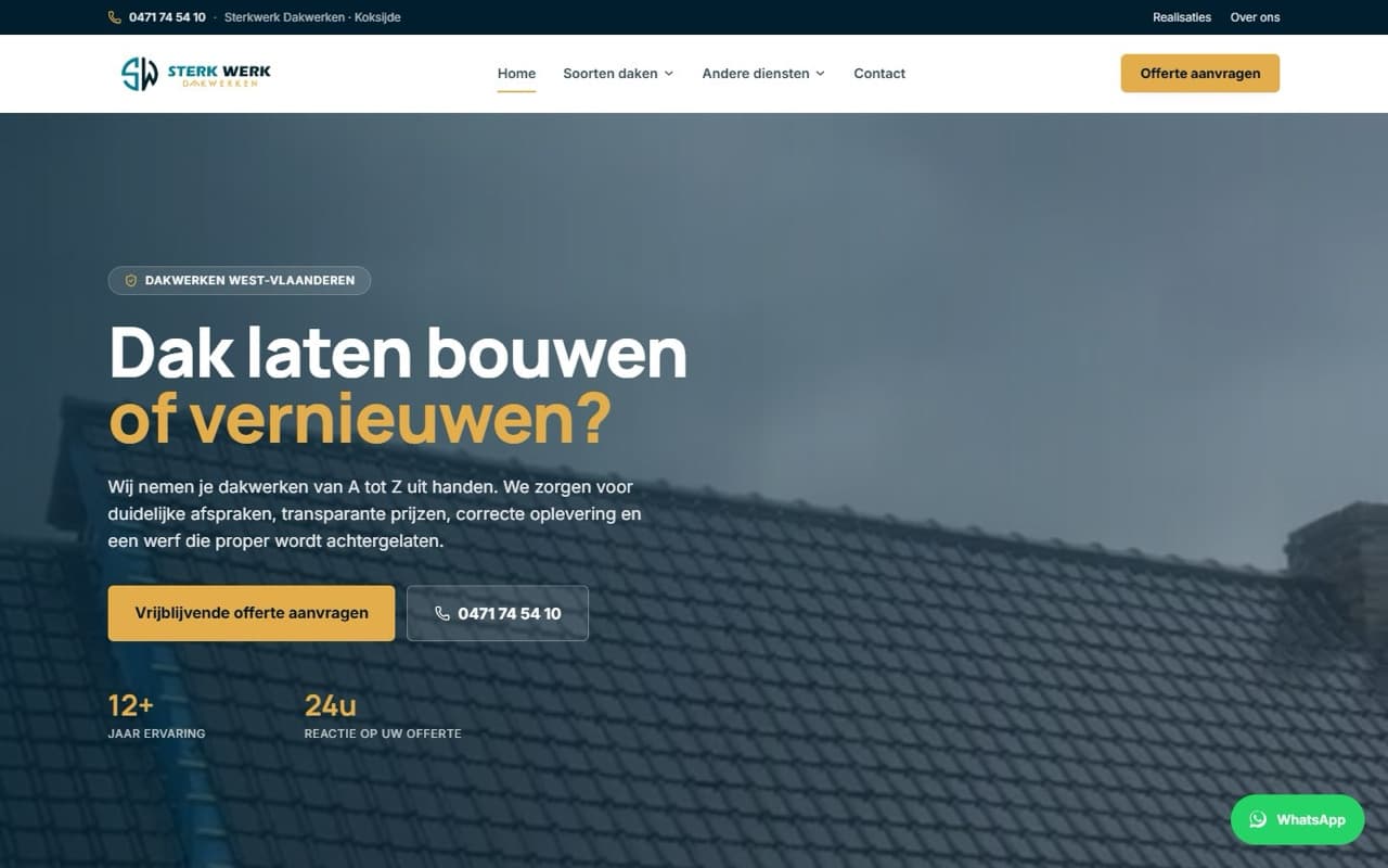 Sterk Dakwerken website